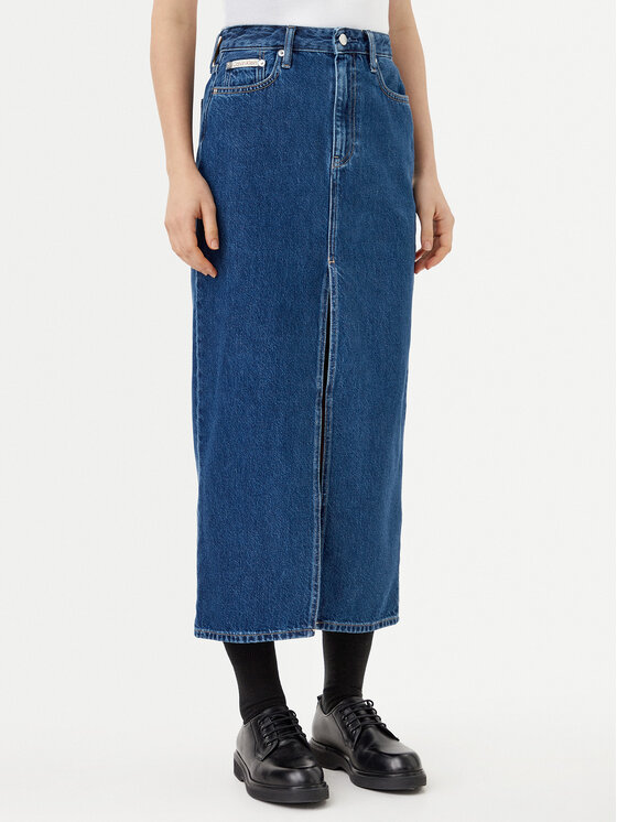 Дънкова пола Calvin Klein Jeans за Жени цена