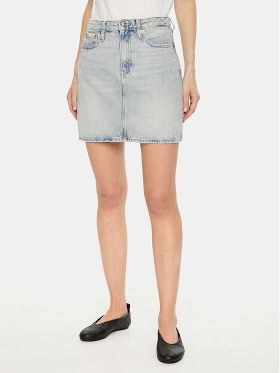 Дънкова пола Calvin Klein Jeans за Жени цена