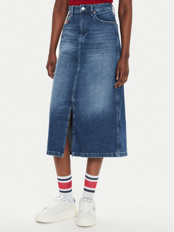 Дънкова пола Tommy Jeans за Жени цена