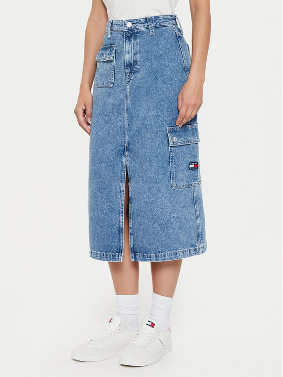 Дънкова пола Tommy Jeans за Жени цена