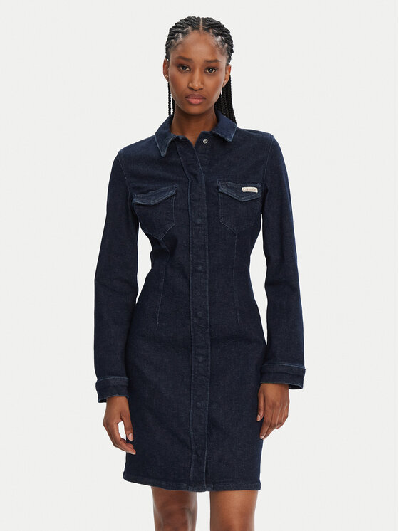 Дънкова рокля Calvin Klein Jeans за Жени цена