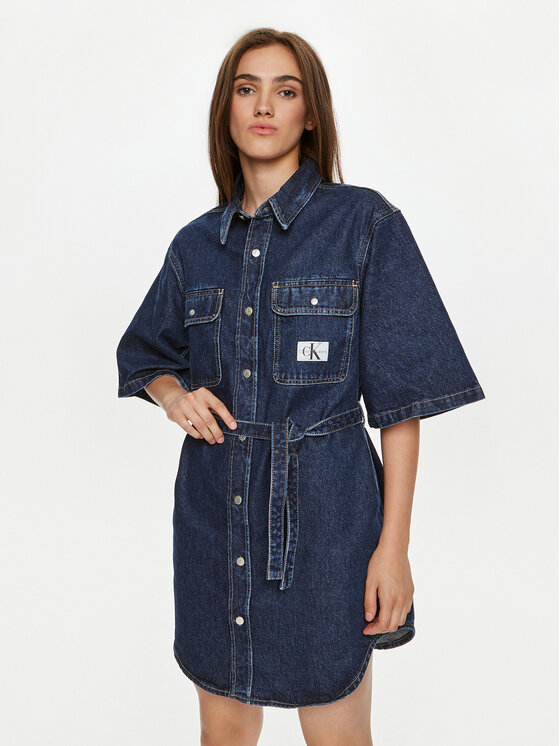 Дънкова рокля Calvin Klein Jeans за Жени цена