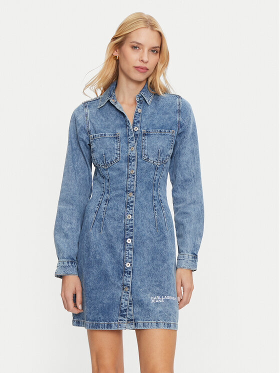 Дънкова рокля Karl Lagerfeld Jeans за Жени цена