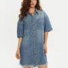 One Teaspoon Дънкова рокля 26541 Син Relaxed Fit за Жени цена