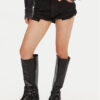 One Teaspoon Дънкови шорти Bandit 22620C Черен Relaxed Fit за Жени цена