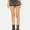 One Teaspoon Дънкови шорти Bandits 26845 Сив Regular Fit за Жени цена