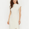 Calvin Klein Ежедневна рокля Heavy Crepe Ss Bodycon Dress K20K208091 Бял Slim Fit за Жени цена