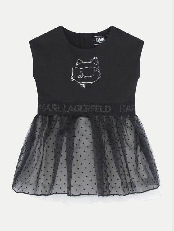 Елегантна рокля Karl Lagerfeld Kids за Момичета цена