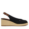 Tommy Hilfiger Еспадрили Flag Mid Wedge Espad Slingback FW0FW08595 Черен за Жени цена