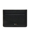 BOSS Калъф за кредитни карти Grained faux-leather card holder with signature details 50536513 Черен за Мъже цена