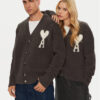 AMI PARIS Кардиган UKC025.KN0032 Сив Regular Fit за Унисекс цена