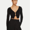 JACQUEMUS Кардиган 24E241KN203 Черен Regular Fit за Жени цена