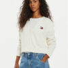 Tommy Jeans Кардиган Essential Badge DW0DW19913 Бял Relaxed Fit за Жени цена
