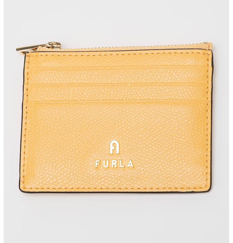 Кожен калъф за карти Camelia с цип Furla