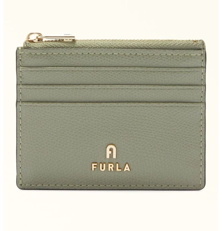 Кожен калъф за карти Camelia с цип Furla