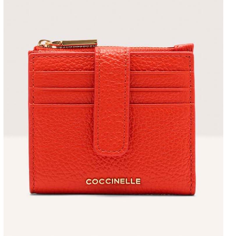 Кожен портфейл Metallic Soft с лого COCCINELLE