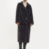MICHAEL Michael Kors Кожено палто 77B1401M52 Тъмносин Oversize за Жени цена