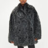 MICHAEL Michael Kors Кожено палто UF4208KF1Q Сив Oversize за Унисекс цена