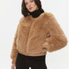 TWINSET Кожено палто 232TT2021 Кафяв Regular Fit за Жени цена