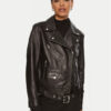 Boss Кожено яке Safiyana 50518257 Черен Oversize за Жени цена