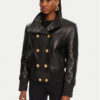 Balmain Кожено яке DF0TH275LC62 Черен Regular Fit за Жени цена