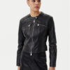 PINKO Кожено яке Borderline Biker 104914 A2HT Черен Regular Fit за Жени цена