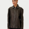 Patrizia Pepe Кожено яке 8O0160 L143 K103 Черен Regular Fit за Жени цена