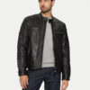 REPLAY Кожено яке M8435 .000.84950 Черен Regular Fit за Мъже цена