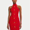 Balmain Коктейлна рокля DF0R3236KH58 Червен Slim Fit за Жени цена
