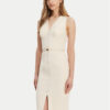 Elisabetta Franchi Коктейлна рокля AB-706-51E2-193 Екрю Slim Fit за Жени цена