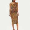 Just Cavalli Коктейлна рокля 76PAO924 Кафяв Slim Fit за Жени цена