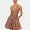 PINKO Коктейлна рокля Casalfermo 102777 Y3LE Кафяв Regular Fit за Жени цена