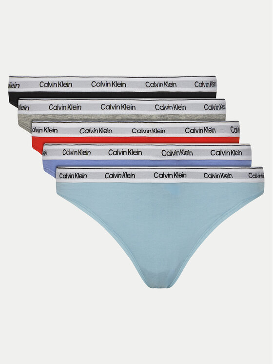 Комплект 5 чифта бикини тип прашка Calvin Klein Underwear за Жени цена