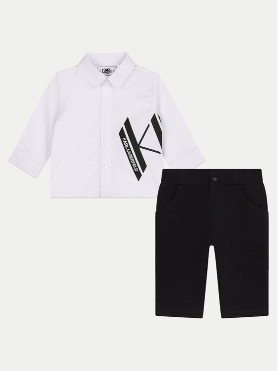 Комплект риза и платнени панталони Karl Lagerfeld Kids за Момчета цена