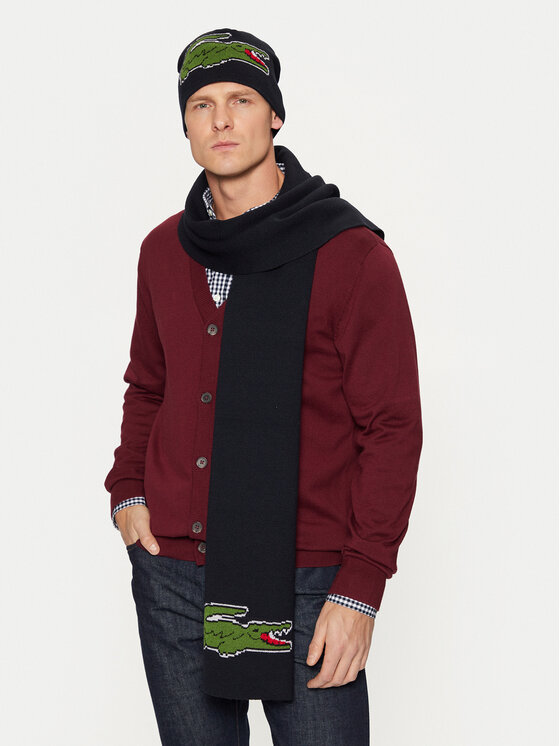 Комплект шал и шапка Lacoste за Мъже цена