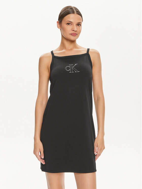Calvin Klein Jeans Лятна рокля J20J223528 Черен Regular Fit за Жени цена