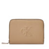 Calvin Klein Jeans Малък дамски портфейл Sculpted Med Zip Around Wallet LV04K1004G Бежов за Жени цена