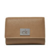 Calvin Klein Малък дамски портфейл Ck Plaque Small Trifold W/Zip K60K612834 Сив за Жени цена