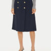 Tommy Hilfiger Миди пола WW0WW43628 Тъмносин Regular Fit за Жени цена