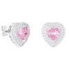ICED STUFF Обици Love Heart Pink Бяло злато за Жени цена