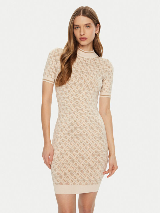 Guess Плетена рокля W3YK39 Z37K0 Бежов Regular Fit за Жени цена