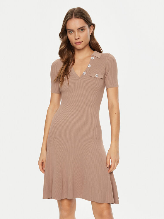 Guess Плетена рокля W5RK18 Z2U00 Бежов Regular Fit за Жени цена