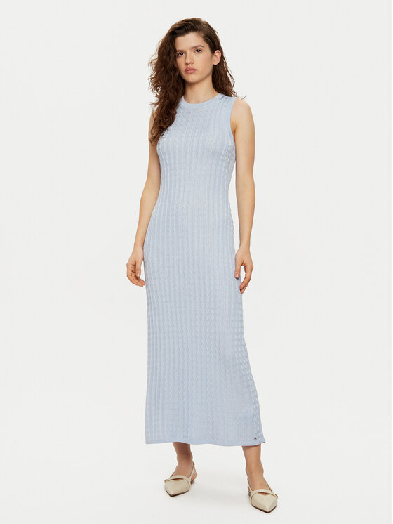 Tommy Hilfiger Плетена рокля WW0WW43999 Син Slim Fit за Жени цена