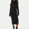 Tommy Jeans Плетена рокля Tjw Mockneck Badge DW0DW19815 Черен Regular Fit за Жени цена