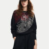 Desigual Пуловер Toulouse Lacroix 24WWJF54 Черен Loose Fit за Жени цена