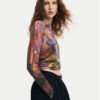 Desigual Пуловер Camo Petals 24WWJF75 Цветен Regular Fit цвят на ниска цена