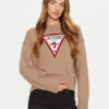 Guess Jeans Пуловер W4BR12 Z3HM1 Кафяв Regular Fit за Жени цена