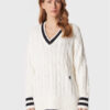 Tommy Hilfiger Пуловер Varsity WW0WW38268 Бял Relaxed Fit за Жени цена