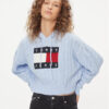 Tommy Jeans Пуловер Center Flag DW0DW16528 Светлосиньо Regular Fit за Жени цена
