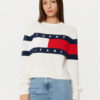 Tommy Jeans Пуловер Center Flag DW0DW19335 Екрю Regular Fit за Жени цена